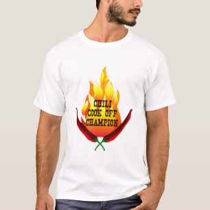 Chili Cook Off Champion Flame Design T-shirt