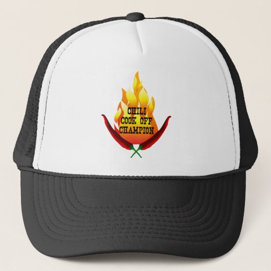 Chili Cook Off Champion Flame Design Trucker Pet (Voorkant)