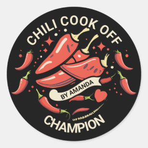 Chili Cook Off Champion Ronde Sticker