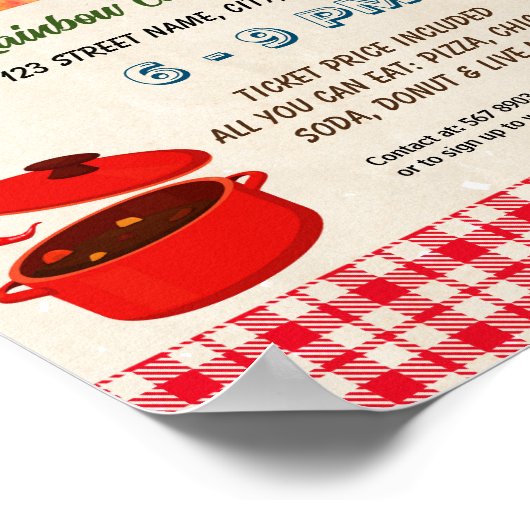 Chili Cook Off Fundraiser sjabloon Poster (Hoek)