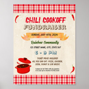 Chili Cook Off Fundraiser sjabloon Poster
