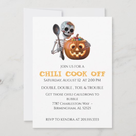 Chili Cook Off Halloween Kaart (Voorkant)