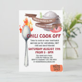 Chili Cook Off Invitation Kaart (Staand voorkant)