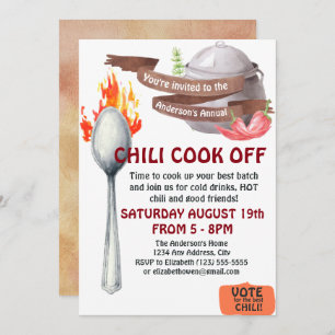 Chili Cook Off Invitation Kaart