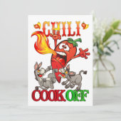 Chili Cook Off Invitation Kaart (Staand voorkant)