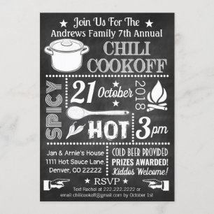 Chili Cook Off Invitation Kaart