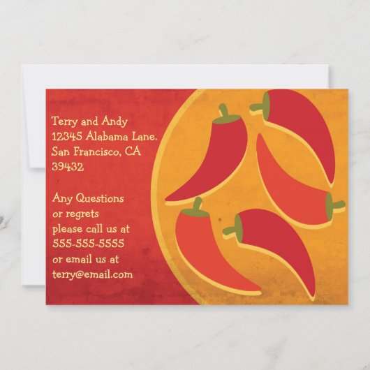 Chili Cook Off Invitation Kaart (Achterkant)