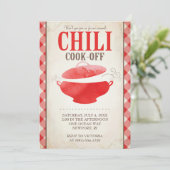 Chili Cook Off Invitations ~ BBQ Invite Kaart (Staand voorkant)