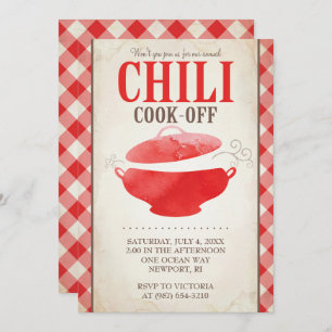 Chili Cook Off Invitations ~ BBQ Invite Kaart