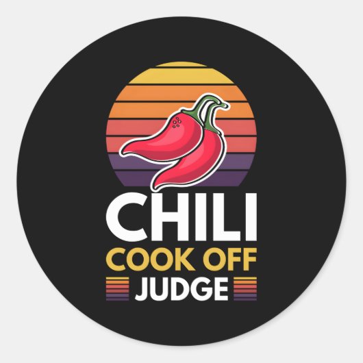 Chili Cook Off Judge Red Chili Ronde Sticker (Voorkant)