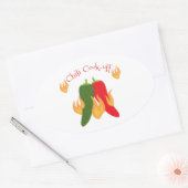 Chili Cook-off Ovale Sticker (Envelop)