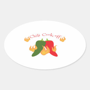 Chili Cook-off Ovale Sticker