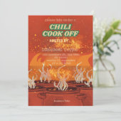Chili Cook Off Party Invitation Kaart (Staand voorkant)
