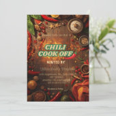 Chili Cook Off Party Invitation Kaart (Staand voorkant)