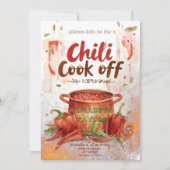 Chili Cook Off Party Invitation Kaart (Voorkant)
