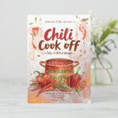 Chili Cook Off Party Invitation Kaart (Staand voorkant)