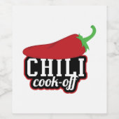 Chili Cook-off Wijn Etiket (Enkel label)