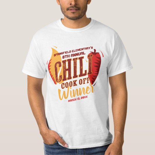 Chili Cook Off winnaar | BBQ Cookout Wedstrijd T-shirt (Voorkant)