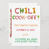 Chili Cook-Out - Chili Competitie Spicy Red Peppe Kaart (Voorkant / Achterkant)