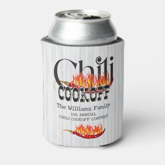Chili Cookoff Kook van Contest Rustic Family Party Blikjeskoeler (Blikje Achterkant)