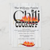 Chili Cookoff Kook van Contest Rustic Family Party Kaart (Voorkant / Achterkant)