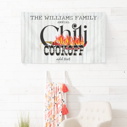 Chili Cookoff Kook van Contest Rustic Family Party Spandoek (Insitu)