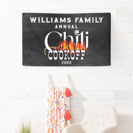 Chili Cookoff Kook van Contest Rustic Family Party Spandoek (Insitu)