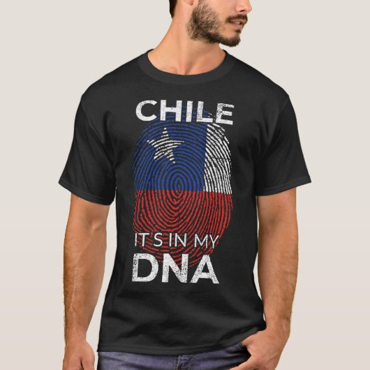 Chili DNA Flag Chileense erfgoedlijst Hispanic Roo T-shirt (Voorkant)