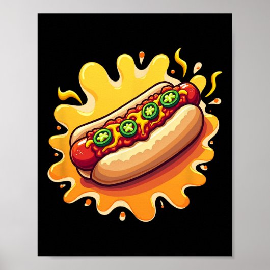 Chili Dog met Jalepenos ontwerp Poster (Voorkant)