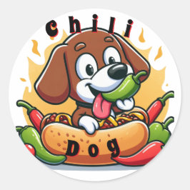 Chili Dog werkt het beste! Ronde Sticker