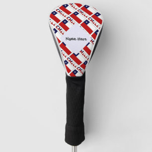 Chili en Chileense vlag betegeld met je naam Golfheadcover