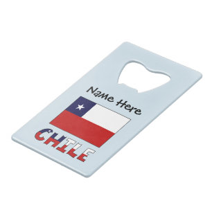 Chili en Chileense Vlag Gepersonaliseerd  Creditkaart Flessenopener