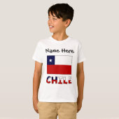 Chili en Chileense vlag met Jouw naam T-shirt (Voorkant volledig)