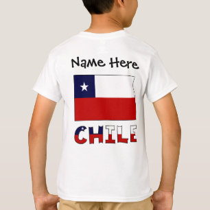 Chili en Chileense Vlag met Uw Naam T-shirt