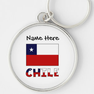 Chili en Chileense vlag Op maat gesneden Sleutelhanger