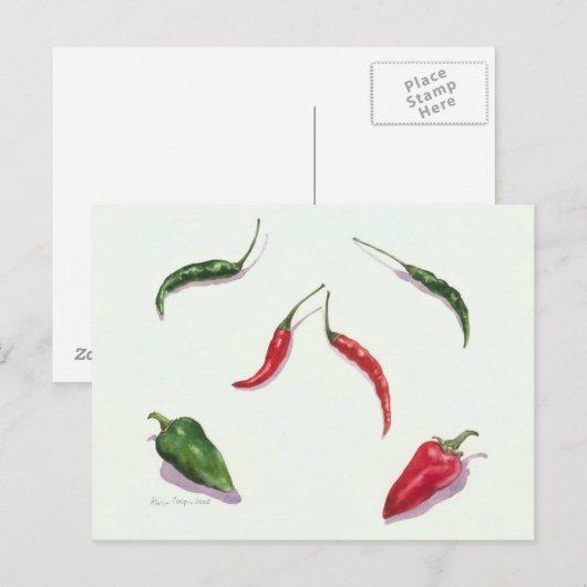 Chili en paprika's 2005 briefkaart (Voorkant / Achterkant)