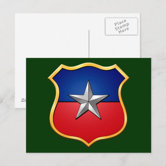 Chili Escudo 2010 vlag Chileense badge Briefkaart (Voorkant / Achterkant)
