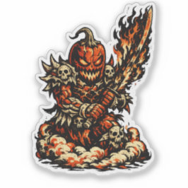 Chili Fire Demon Halloween — Dark Warrior Retro  Sticker
