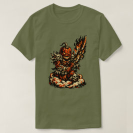 Chili Fire Demon Halloween — Dark Warrior Retro  T-shirt