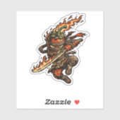 Chili Fire Ninja — Grappige Hot Pepper Krijger Sticker (Vel)