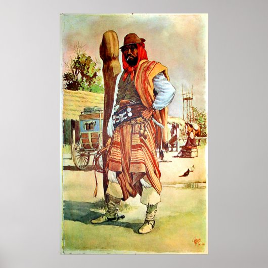 Chili, Gauchos, man in traditionele kledij Poster (Voorkant)