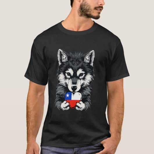 Chili Hart Wolf Chileense Trots Chileense Wortels T-shirt (Voorkant)