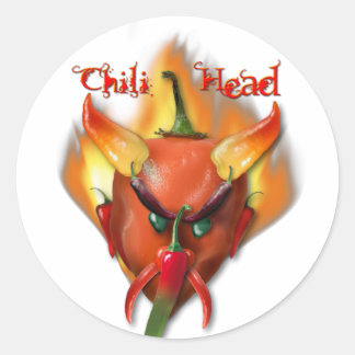Chili Head Devil Ronde Sticker