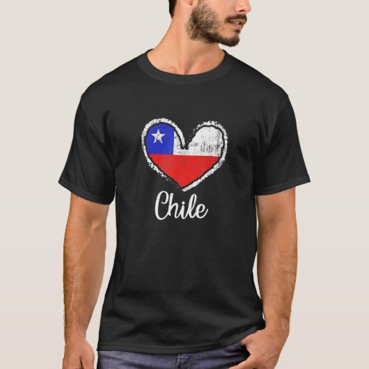 Chili Heart Flag Chileans Chileans Chileense worte T-shirt (Voorkant)