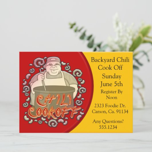 Chili heeft de pot afgeroomd kaart (Staand voorkant)