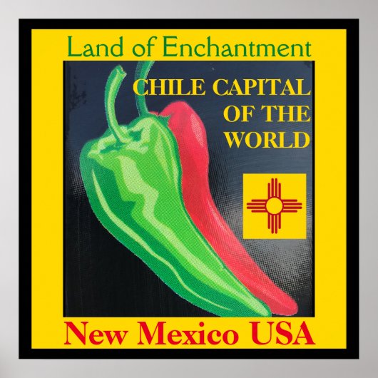 Chili hoofdstad van de wereld: New Mexico Red Gree Poster (Voorkant)