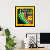Chili Hoofdstad van de Wereld New Mexico Rood Groe Poster (Thuiskantoor)