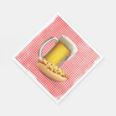 Chili Hot Dog en Bier Op Gingham Servet (Hoek)