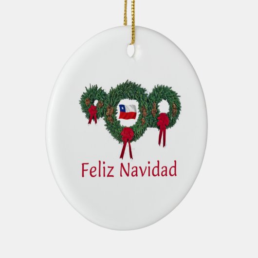 Chili Kerstmis 2 Keramisch Ornament (Rechts)