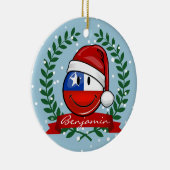 Chili kerststijl met vlag keramisch ornament (Rechts)